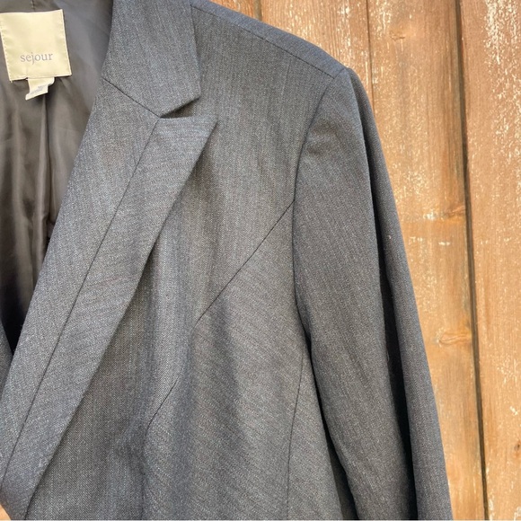 SEJOUR Women’s Gray Navy Blazer Jacket Single Breasted Size 18W - Picture 7 of 14